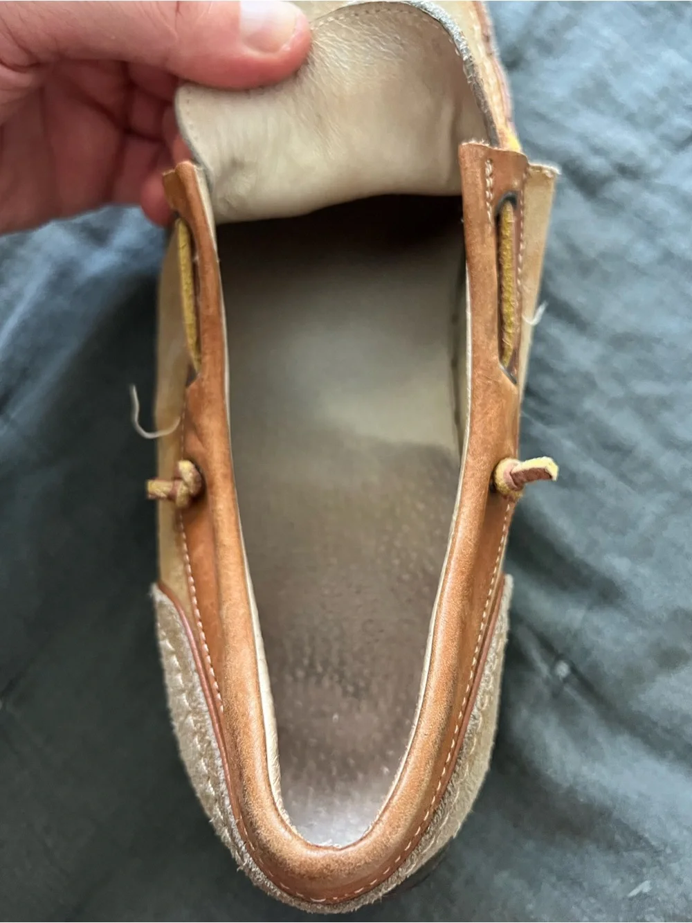 BACCO BUCCI MEN' LOAFERS SLIP-ON SHOES TAN TIE-UP SIZE 10